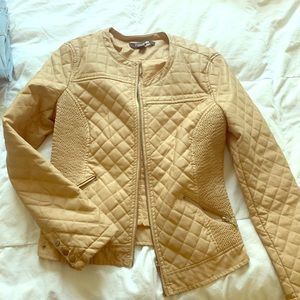 Beige faux leather jacket